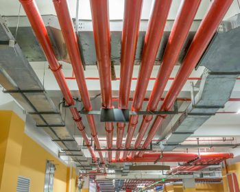 water sprinkler and fire alarm system,